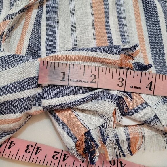 Doe & Rae Womens Fringe Hem Striped Shorts Multicolor Small - Picture 5 of 5